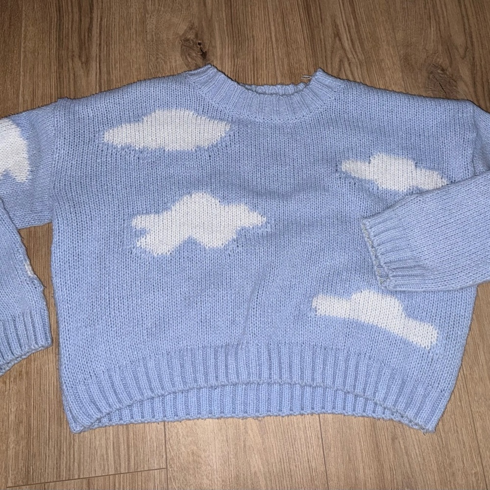 Fashion Nova Light Blue Cloud Sweater